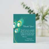 Carte de remerciements plat bleu de mariage du (Debout devant)