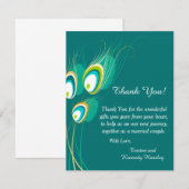 Carte de remerciements plat bleu de mariage du (Devant / Derrière)