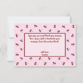 Carte de remerciements plat cerises (Dos)