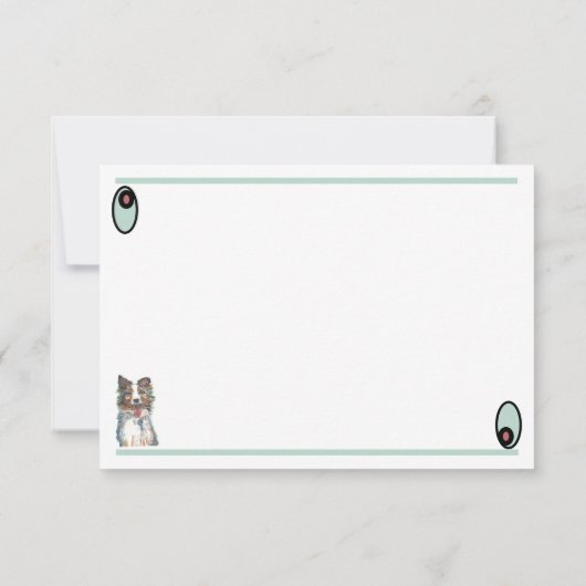 Carte de remerciements plat - Chien - Berger austr (Dos)