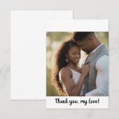 Carte de remerciements plat - Couple afro-américai (Devant / Derrière)