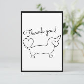 Carte de remerciements plat Dachshund à main migno (Debout devant)
