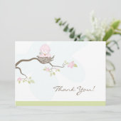 Carte de remerciements plat de baby shower - (Debout devant)