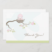 Carte de remerciements plat de baby shower - (Devant / Derrière)