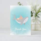Carte de remerciements plat de Baby shower de requ (Debout devant)