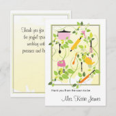 Carte de remerciements plat de Fête de la mariée (Devant / Derrière)