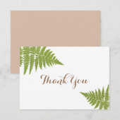 Carte de remerciements plat de fougère de mariage (Devant / Derrière)