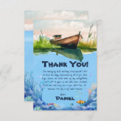 Carte de remerciements plat de pêche unifié O-fish (Devant / Derrière)