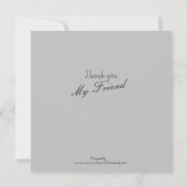 Carte de remerciements plat de réponse neutre (Dos)