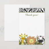 Carte de remerciements plat de safari de baby (Devant / Derrière)