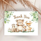 Carte de remerciements plat du Baby shower foresti