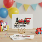 Carte de remerciements plat du train rouge
