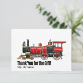 Carte de remerciements plat du train rouge (Debout devant)