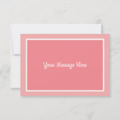 Carte de remerciements plat fait sur commande rose (Dos)