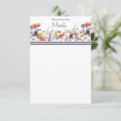 Carte de remerciements plat fleur sauvage (Debout devant)