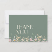 Carte de remerciements plat fleur sauvage Sage Dec (Devant)