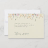 Carte de remerciements plat fleur sauvage Sage Dec (Dos)