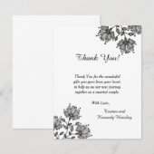 Carte de remerciements plat floral blanc 4x5 et (Devant / Derrière)