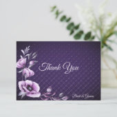 Carte de remerciements Plat Floral Violet (Debout devant)