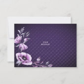 Carte de remerciements Plat Floral Violet (Dos)