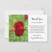Carte de remerciements plat funéraire Tulip (Devant)