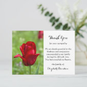 Carte de remerciements plat funéraire Tulip (Debout devant)