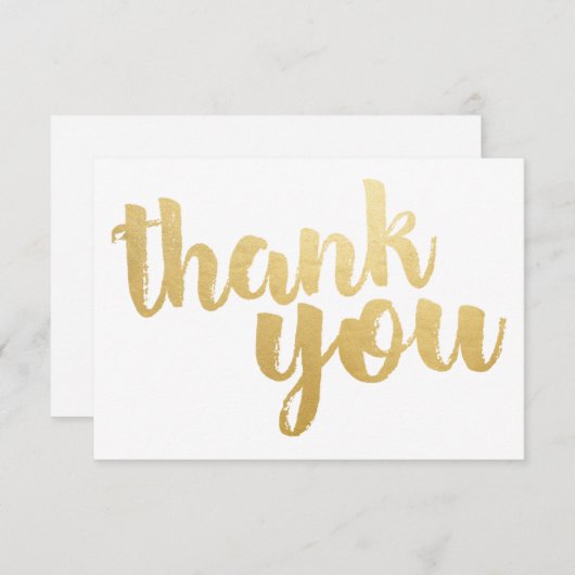 Carte de remerciements plat Gold Script (Devant / Derrière)
