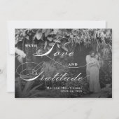 Carte de remerciements plat horizontal noir et bla (Devant)