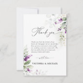 Carte de remerciements Plat Lavande verte violette (Devant)