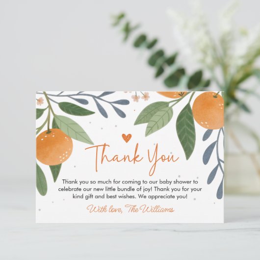 Carte de remerciements plat Little Cutie Baby show (Debout devant)