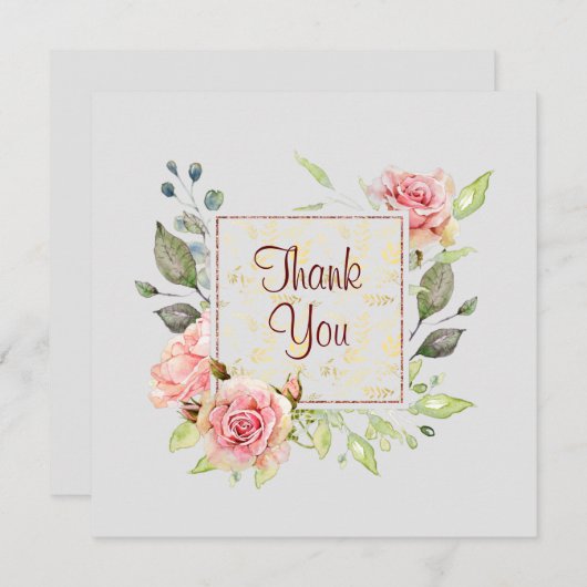 Carte de remerciements plat mariage (Devant / Derrière)