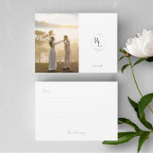 Carte de remerciements plat Mariage Monogramme pho