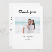 Carte de remerciements plat Mariage personnalisé (Devant / Derrière)