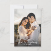 Carte De Remerciements Plat Mariage photo de script minimaliste (Dos)