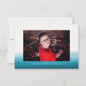 Carte De Remerciements Plat Ombre bleu simple (Dos)