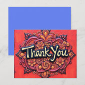 Carte de remerciements plat Orné Floral Design (Devant / Derrière)