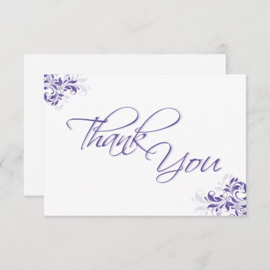 Carte de remerciements Plat Plat Plat Violet Forme (Devant / Derrière)