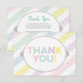 Carte de remerciements plat pour bébé neutre selon (Devant / Derrière)