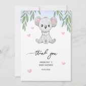 Carte de remerciements plat pour le baby shower. (Devant)