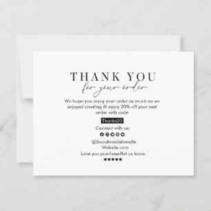 Carte de remerciements plat pour petites entrepris