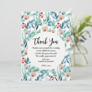 Carte de remerciements plat pour un baby shower av