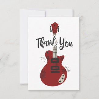 Carte de remerciements plat Rock N Roll