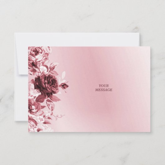 Carte de remerciements plat rose (Dos)