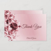 Carte de remerciements plat rose (Devant / Derrière)
