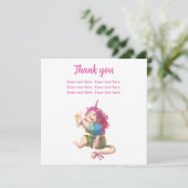 Carte de remerciements plat rose baby shower (Debout devant)