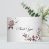 Carte de remerciements plat rose blanc (Debout devant)