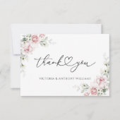 Carte de remerciements plat Roses Roses Roses Rose (Devant)