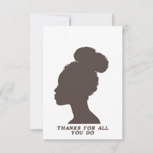 Carte de remerciements plat - silhouette femelle b