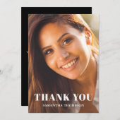 Carte de remerciements plat simple de graduation p (Devant / Derrière)