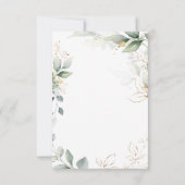 Carte de remerciements plat vert et or feuilles d' (Dos)